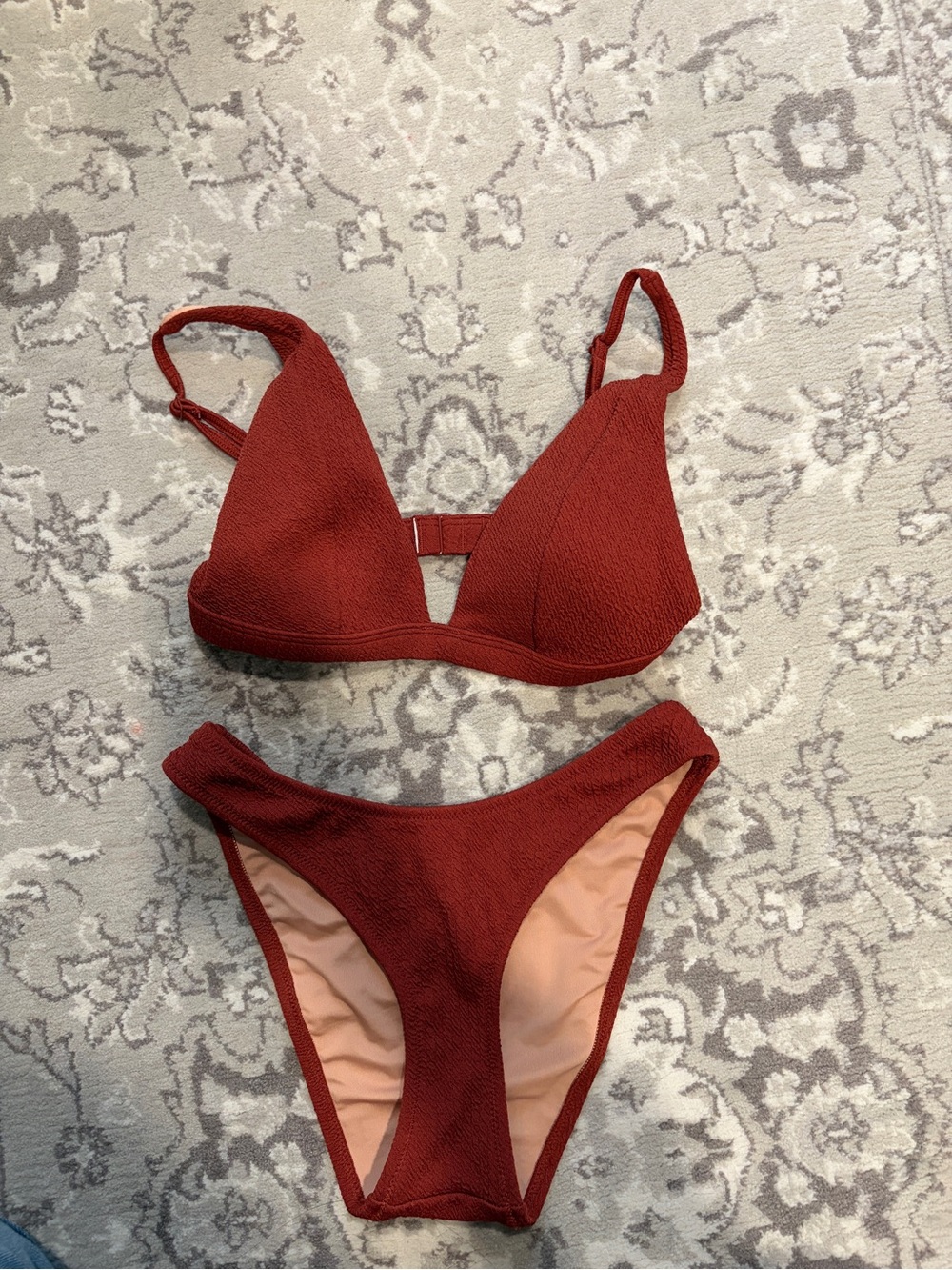 J.Crew Textured Bikini Set - Rust, XS